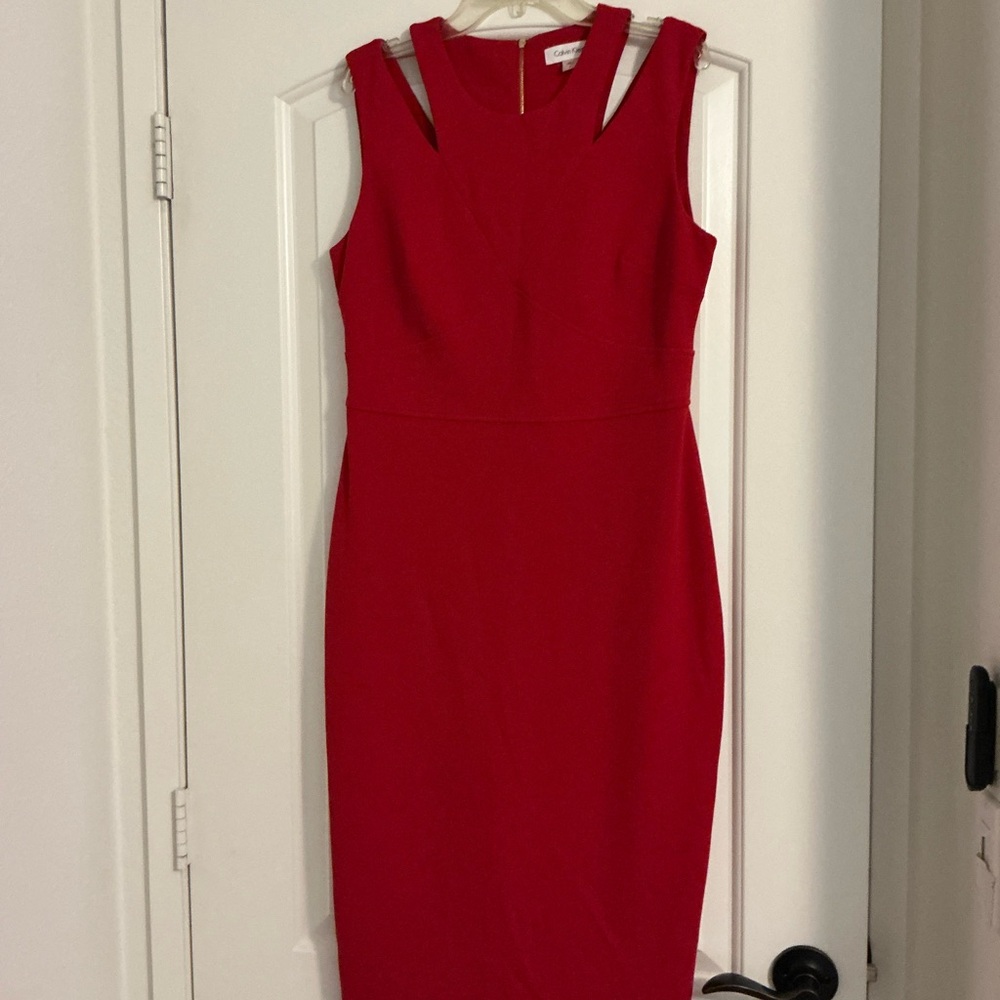 Calvin Klein Collection Red Midi Dress